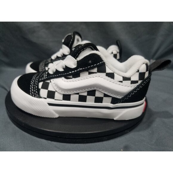Vans Toddler Shoes Black & White Checkered Lace Old Skool Sneakers Size 6 - Picture 2 of 10